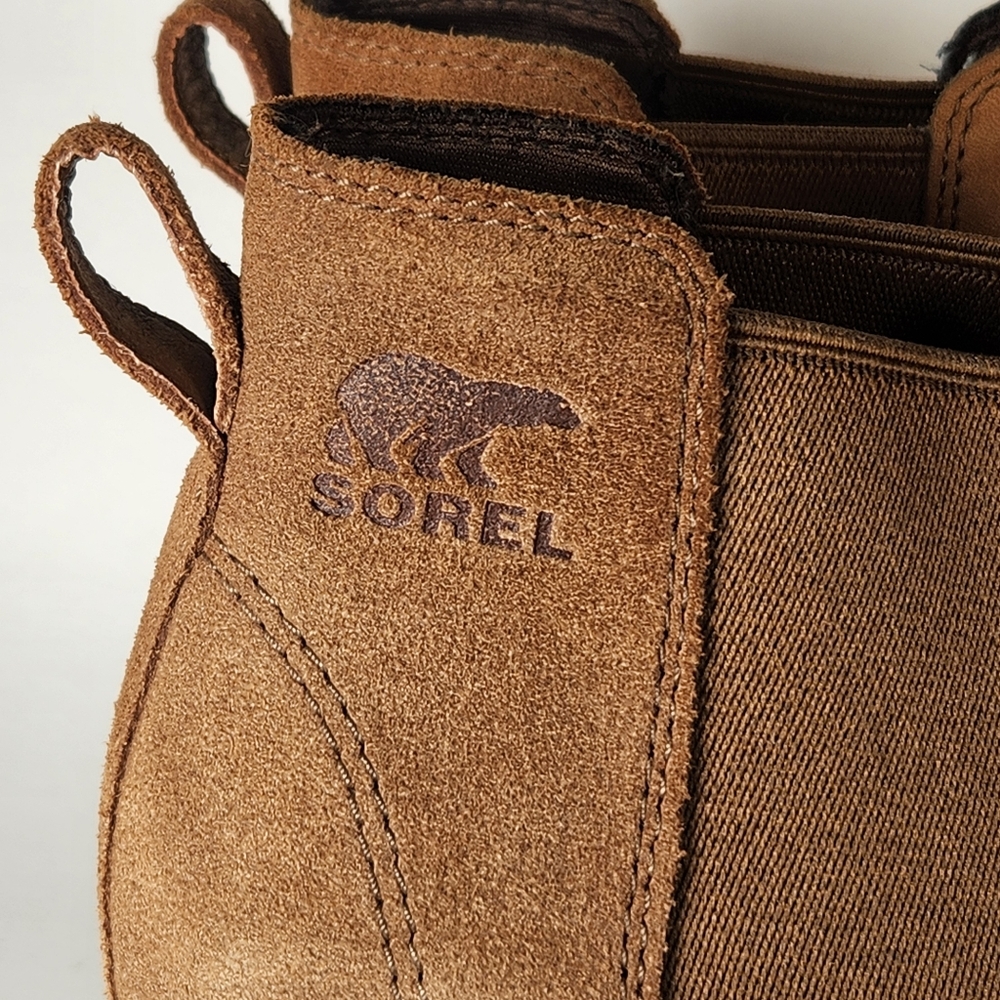 SOREL Women's Evie II Wedge Chelsea Boot Size 8 Brown Leather Shoe - Picture 9 of 9